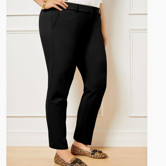 NEW Talbots High Waist Hampshire Ankle Dress Pants Women Plus 18W Straight Black - Picture 1 of 12